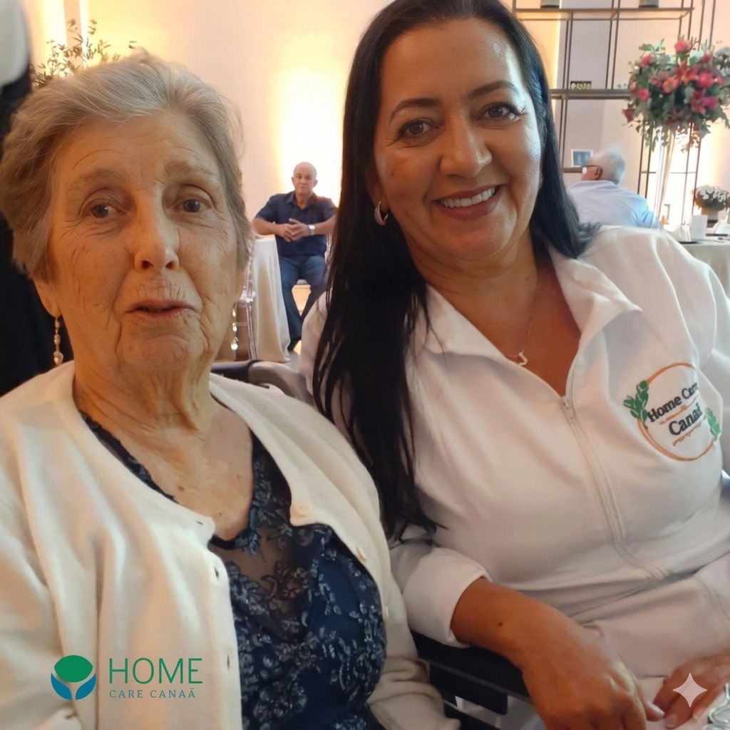 Janete com paciente — Home Care Canaã