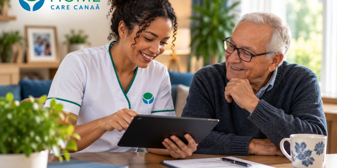 Família conversando com profissional sobre contratação de Home Care